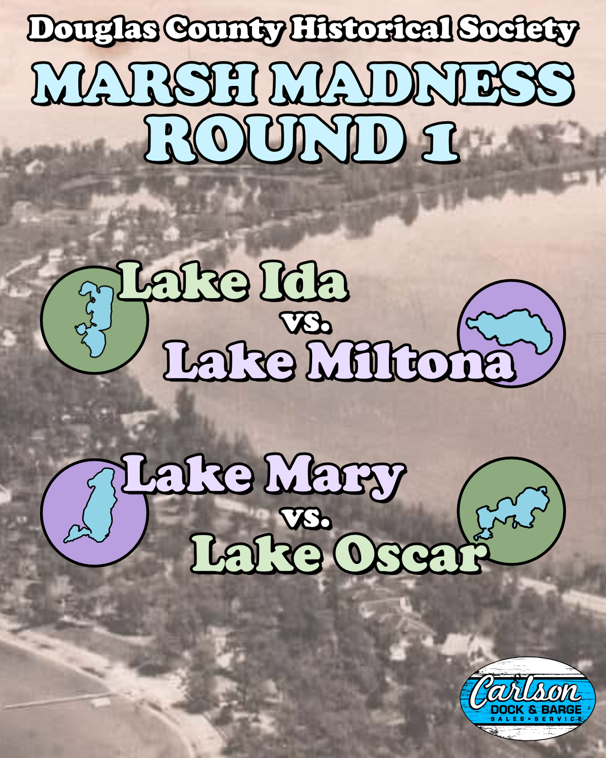 Round 1: Lake Ida vs. Lake Miltona & Lake Mary vs. Lake Oscar