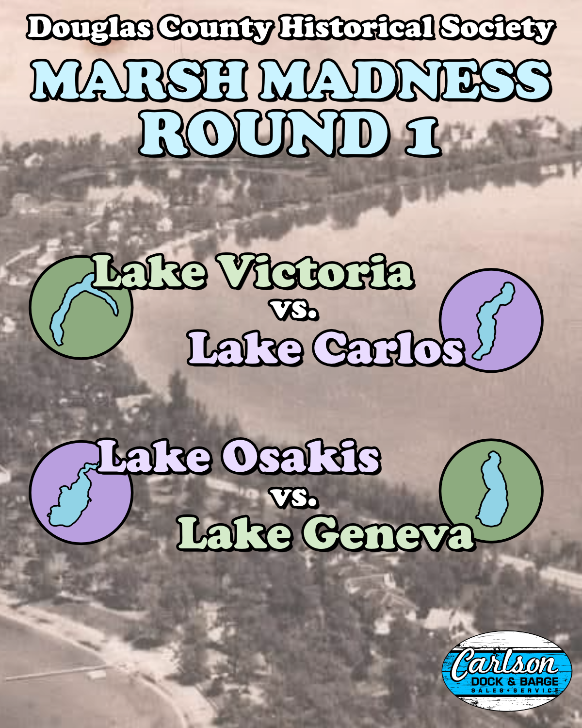 Round 1: Lake Victoria vs. Lake Carlos & Lake Osakis vs. Lake Geneva